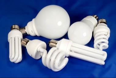 several shapes of fluorescent light bulbs